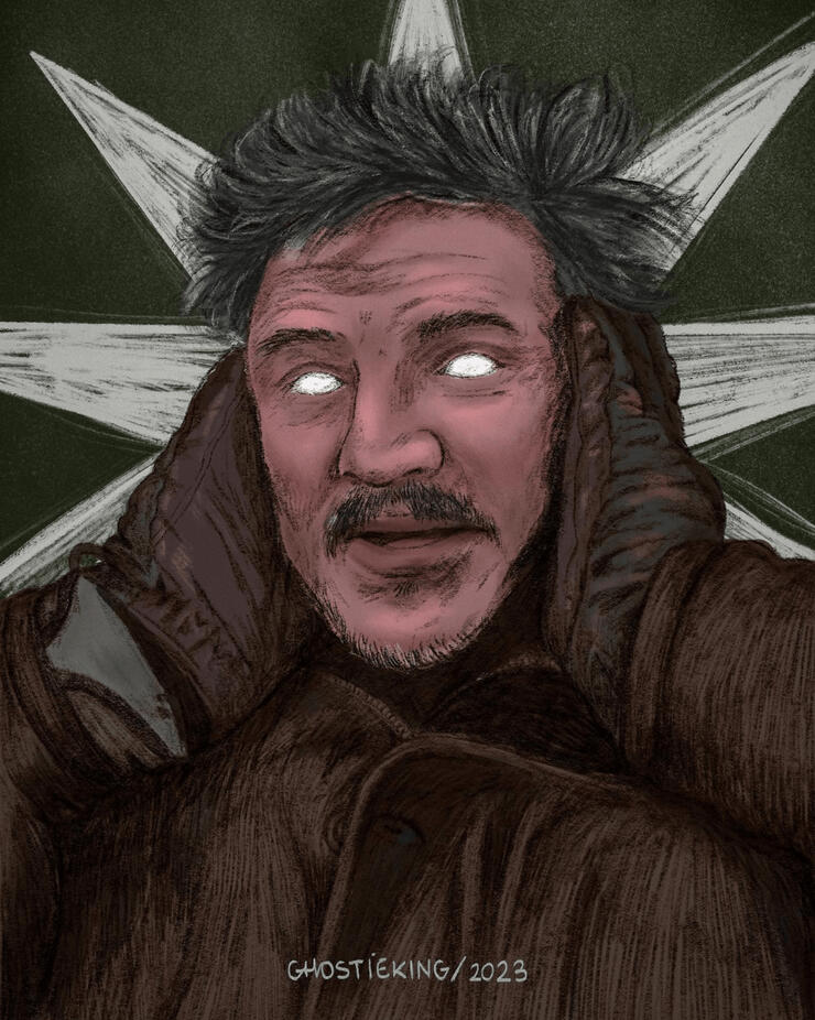 "pedro pascal as joel" digital art piece (2023)