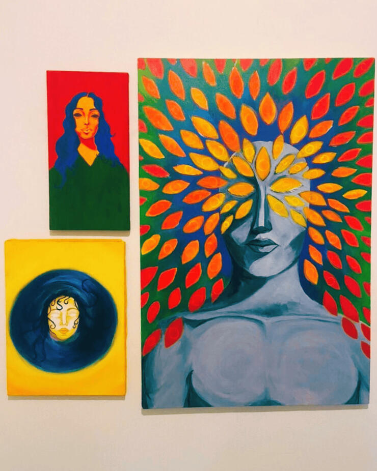 finished traditional acrylic paintings on canvas (2021)