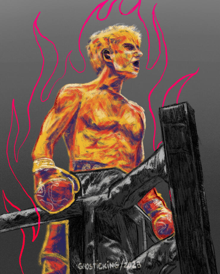 "softboi fanart" digital piece (2023)